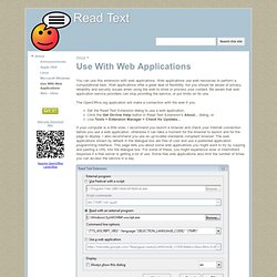 Use With Web Applications (Read Text Software)