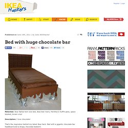 Bed with huge chocolate bar