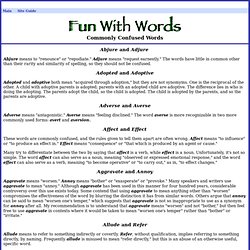Fun With Words: Commonly Confused Words