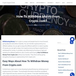 How To Withdraw Money From Crypto.com? Crypto Support Desk