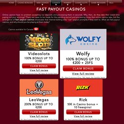 Fast Withdrawal Online Casino
