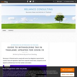 Guide to Withholding Tax in Thailand: Updated for COVID-19 - Reliance Consulting