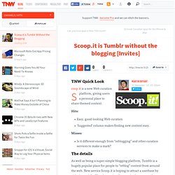 Scoop.it is Tumblr without the blogging [Invites]