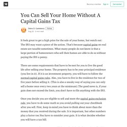 You Can Sell Your Home Without A Capital Gains Tax - Debra D. Castleberry - Medium