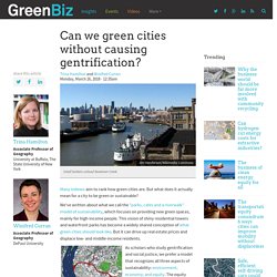 Can we green cities without causing gentrification?