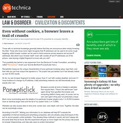 Even without cookies, a browser leaves a trail of crumbs