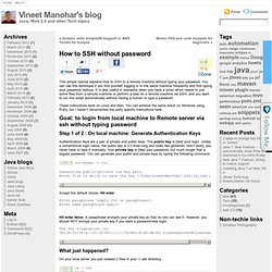 How to SSH without password