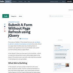 Submit A Form Without Page Refresh using jQuery