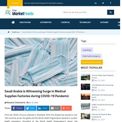 Saudi Arabia is Witnessing Surge in Medical Supplies Factories during COVID-19 Pandemic Latest news, The Market Feeds