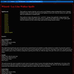 Wizard / Ley Line Walker Spells