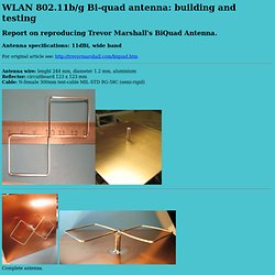 WLAN 802.11b/g Bi-quad antenna: building and testing