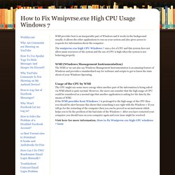 How to Fix Wmipvrse.exe High CPU Usage Windows 7