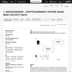 WO2020060606 CRYPTOCURRENCY SYSTEM USING BODY ACTIVITY DATA