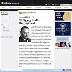 Wolfgang Pauli - Biography