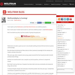 Alpha Is Coming!—Wolfram Blog