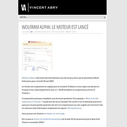 Wolfram Alpha: le moteur est lancé