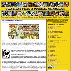 Wolverine Files 000: True Origin