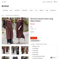 Women Autumn Linen Long Sleeve Dress – Buykud