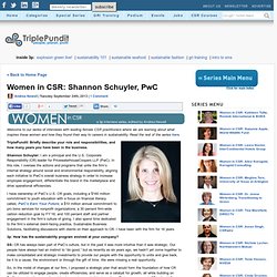 Women in CSR: Shannon Schuyler, PwC