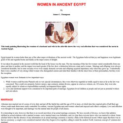 WOMEN IN ANCIENT EGYPT