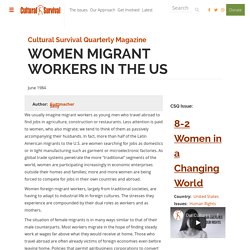 Women Migrant Workers in the US