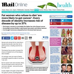 Fat women who refuse to diet 'are more likely to get cancer'