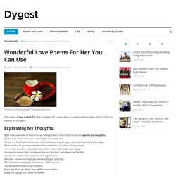 Wonderful Love Poems For Her You Can Use - Dygest