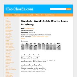Wonderful World Ukulele Chords, Louis Armstrong