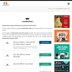 Wondershare Coupon Code - Upto 60% OFF Discount Offer
