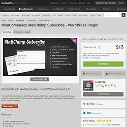 The SeedProd WooCommerce MailChimp Subscribe WordPress plugin displays a newsletter signup checkbox on checkout for WooCommerce integrated with MailChimp.