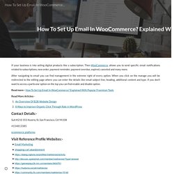 How To Set Up Email In WooCommerce? Explained With Popular Freemium Tools - SFWP Experts