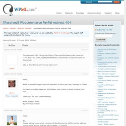 Woocommerce PayPal redirect 404