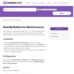 WooCommerce Quantity Increment Buttons, Plus Minus Plugin