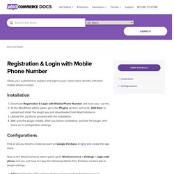WooCommerce Registration & Login With Mobile Phone Number