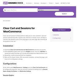 WooCommerce Clear Cart and Sessions After Time Plugin