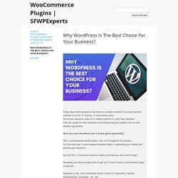 Why WordPress Is The Best Choice For Your Business? - WooCommerce Plugins