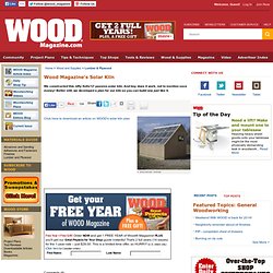 Wood Magazine's Solar Kiln