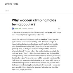 Why wooden climbing holds being popular?