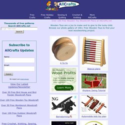 Over 100 Free Wooden Toy Woodcraft Plans at AllCrafts.net