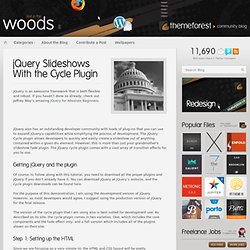 jQuery Slideshows With the Cycle Plugin