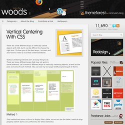 In the Woods - Vertical Centering With CSS
