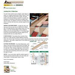 Woodworking Tip: Jointing On A Table Saw - www.woodworkingtips.com (HTTP)