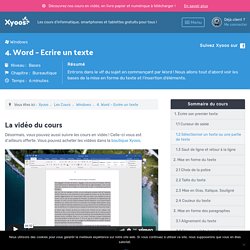 Word - Ecrire un texte