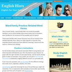Word Family Practice