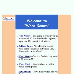 Word Games at Just Ridddles and More