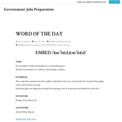 WORD OF THE DAY – Government Jobs Preparation