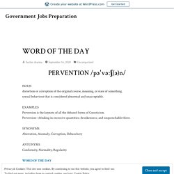 WORD OF THE DAY – Government Jobs Preparation