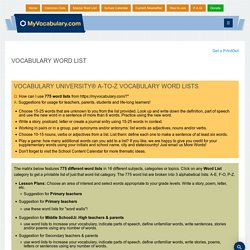 General Vocabulary  Tools , Glossaries , Lists and Tips.  Pearltrees