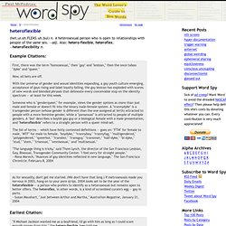 The Word Spy - heteroflexible