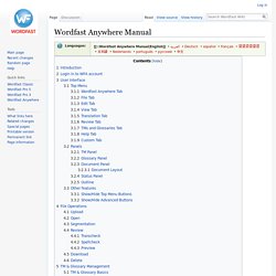 Wordfast Anywhere Manual - Wordfast Wiki